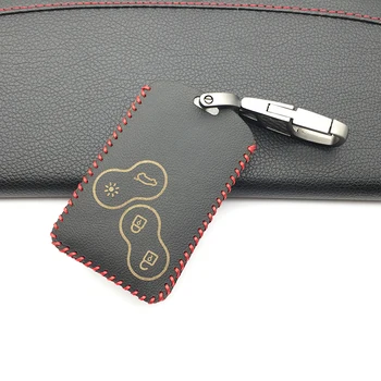 

Hot Sale Car Key Leather Cover Protector Holder For Renault Clio Logan Megane 2 3 Koleos Scenic Card 4 Buttons Keychain Case