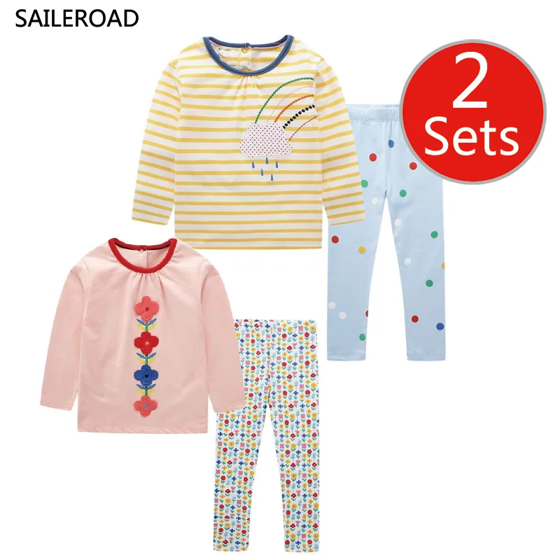 SAILEROAD/комплект из 2 предметов, детская одежда динозавров, комплект для мальчиков, хлопковая одежда с длинными рукавами детские топы с принтом животных+ штаны, костюм для девочек