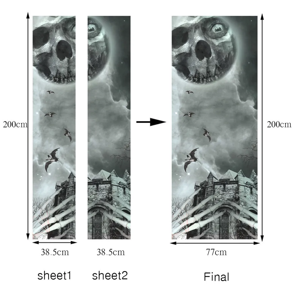 Хэллоуин забавные креативные наклейки на дверь стеклянные наклейки на окно плакат наклейки на дверь декоративный реквизит на Хэллоуин# T2