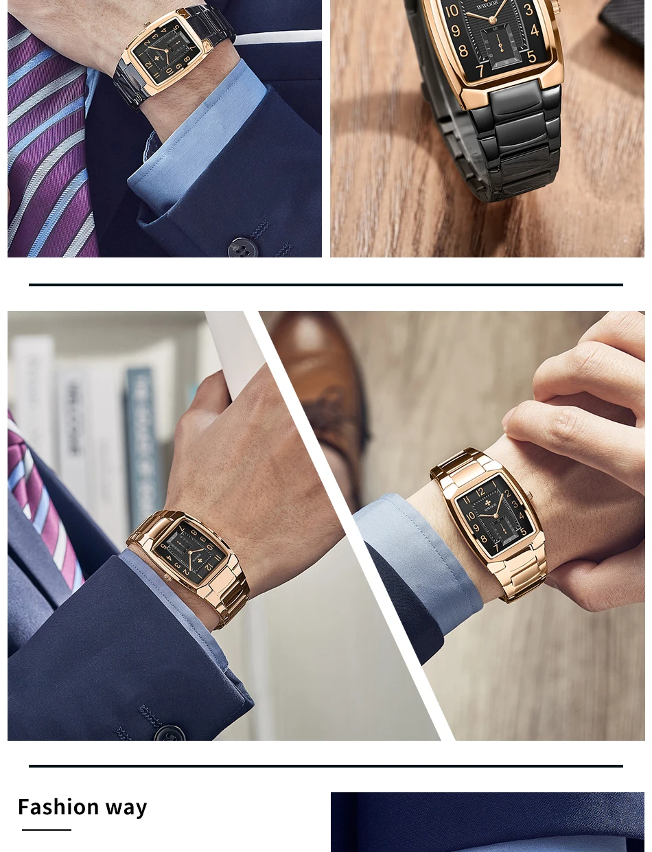 WWOOR Top Brand Luxury Fashion Stop Watches Mens 30ATM Waterproof Square Clock Casual Watch Mens Quartz Wrist Watch Reloj Hombre WWOOR Top Brand Luxury Fashion Stop Watches Mens 30ATM Waterproof Square Clock Casual Watch Mens Quartz Wrist Watch Reloj Hombre