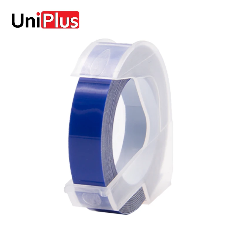 UniPlus 3D DYMO ленты для этикеток синий 9 мм тиснение DIY лента букв Motex E 101 202 303 наклейка