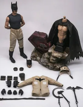 

1/6 Scale Soviet Union BATMAN Red Son Action Figure Toy with Double Head Sculpt Metal Weapon for 12in Accessories Toy