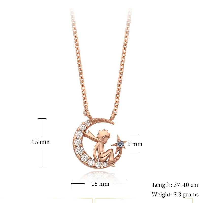 Кулон Herwish The Little Prince колье из стерлингового серебра 925 пробы с цирконием Фигурное