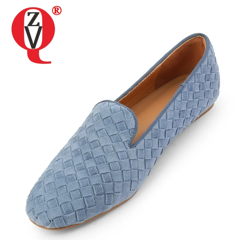 

ZVQ Women Four seasons New Style Leisure Shoes Flat bottom Comfortable woven decorative upper Solid color Mature soft