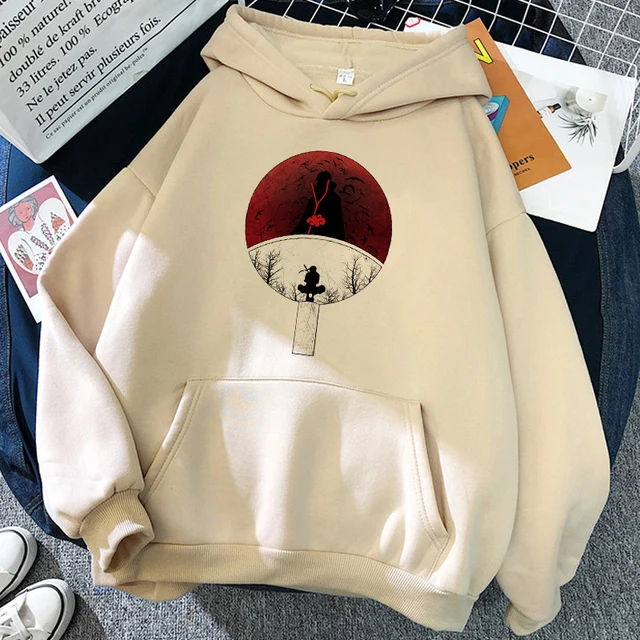 Japanese Anime Cool Akatsuki Hoodies Women Funny Cartoon Graphic Hoodie Harajuku Oversized Sweatshirt Pullover Unisex Beige2