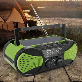 

Outdoor Emergency Digital SOS Alarm AM FM Hand Crank Multifunctional Camping Power Bank Travel Weather Radio Solar Powered