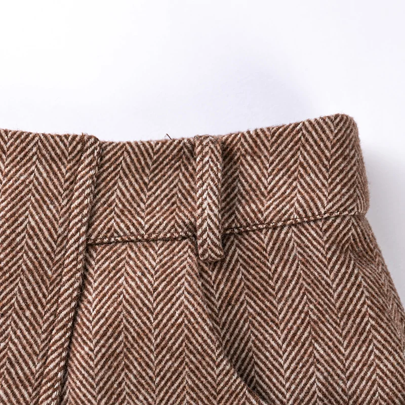 ARTKA зима новые женские шорты винтажные полосатые шерстяные шорты с высокой талией повседневные теплые шерстяные шорты с карманом для женщин KA10095Q