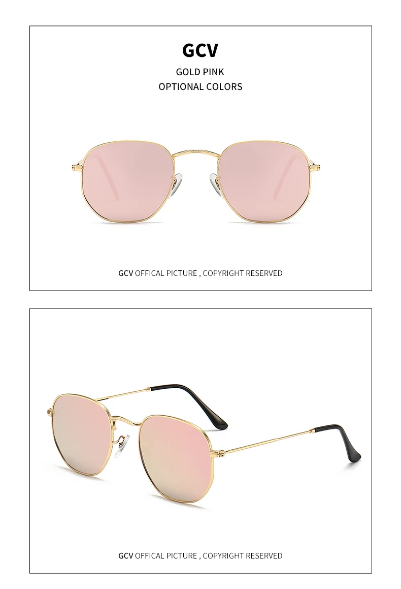 Classic Retro Hexagon Sunglasses Metal Frame Polarised Eyewear_voghion.com