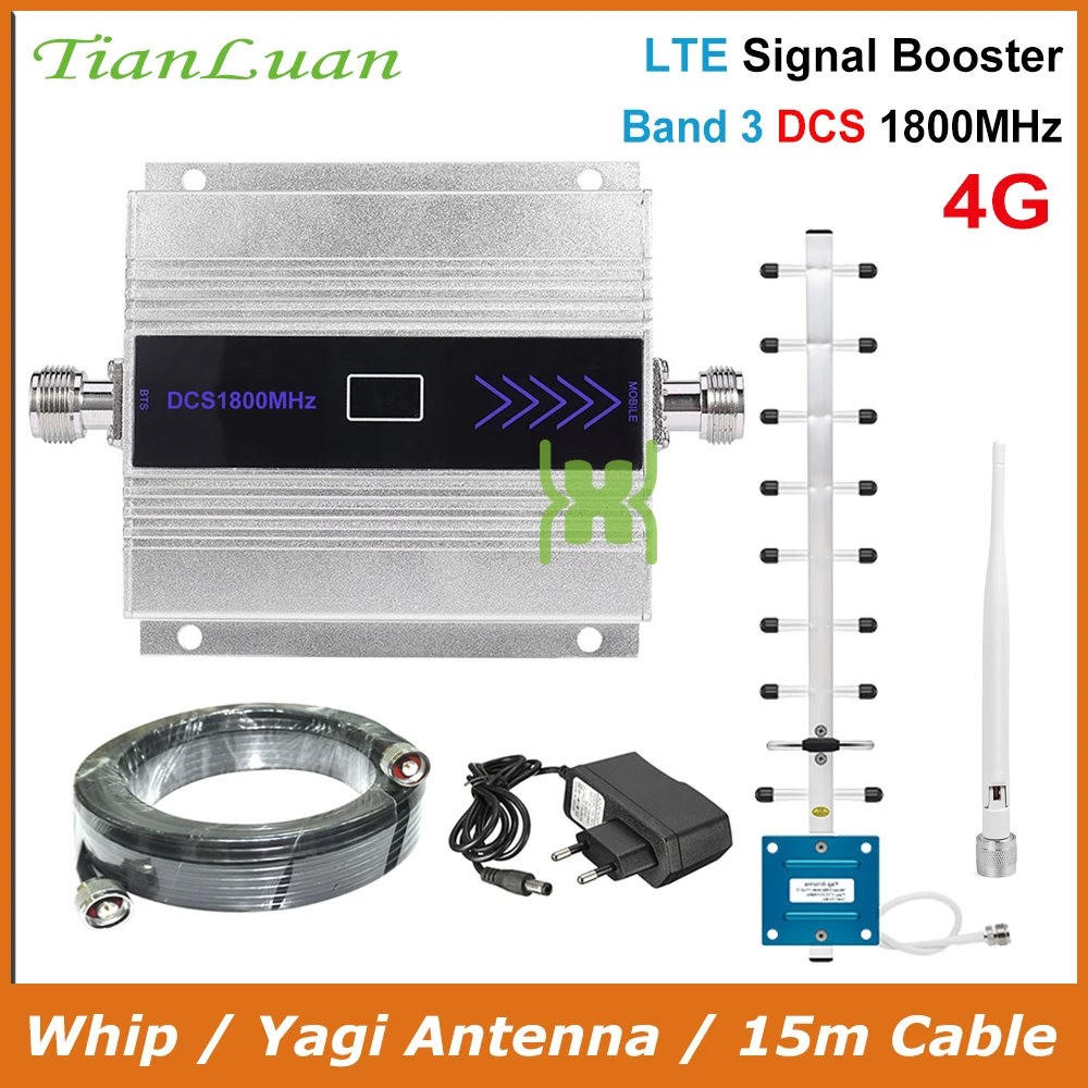 Мини повторитель сигнала TianLuan с ЖК дисплеем ретранслятор 2G 4G LTE 1800 МГц антенной