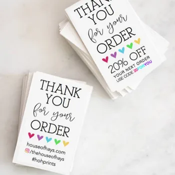 

Personalize Makers Thank You For Your Order with custom Social Media OR Coupon Code | 3.5x2 business cards