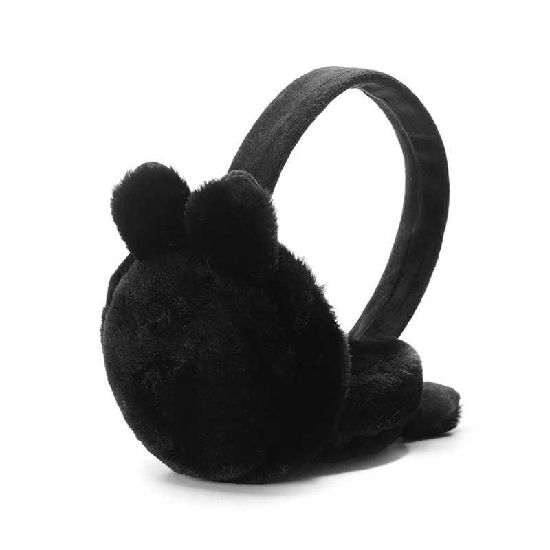Women Outdoor Winter Warm Windproof Earmuffs Adult Rabbit Ear Shape Kawaii Plush Ear Protector Foldable Earmuffs
