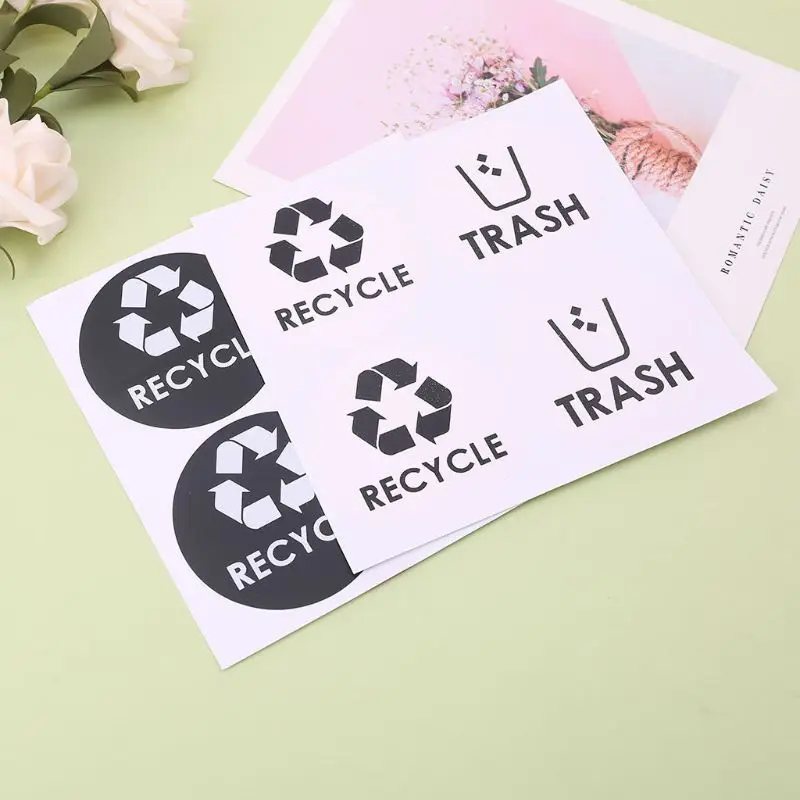 Recycle Trash Symbol Vinyl Lettering Decals Sticker For Cans Garbage Container Home Decor Gift QX2E | Дом и сад