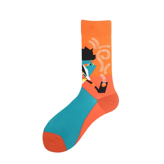Autumn/Winter Couples Skateboard Sox Creative Abstract Art Harajuku Hip Hop Streets Tide Socks Colorful Funny Socks Skarpetki 27