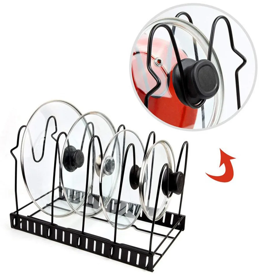 

TTLIFE Multi Tiers Pot Frying Pan Lid Storage Rack Organizer Kitchen Cookware Stand Holder Kitchen Accessories Organizer