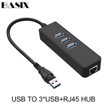 Basix USB Ethernet адаптер 3 0 сетевая карта к RJ45 Lan для ПК Windows 10 гигабитный