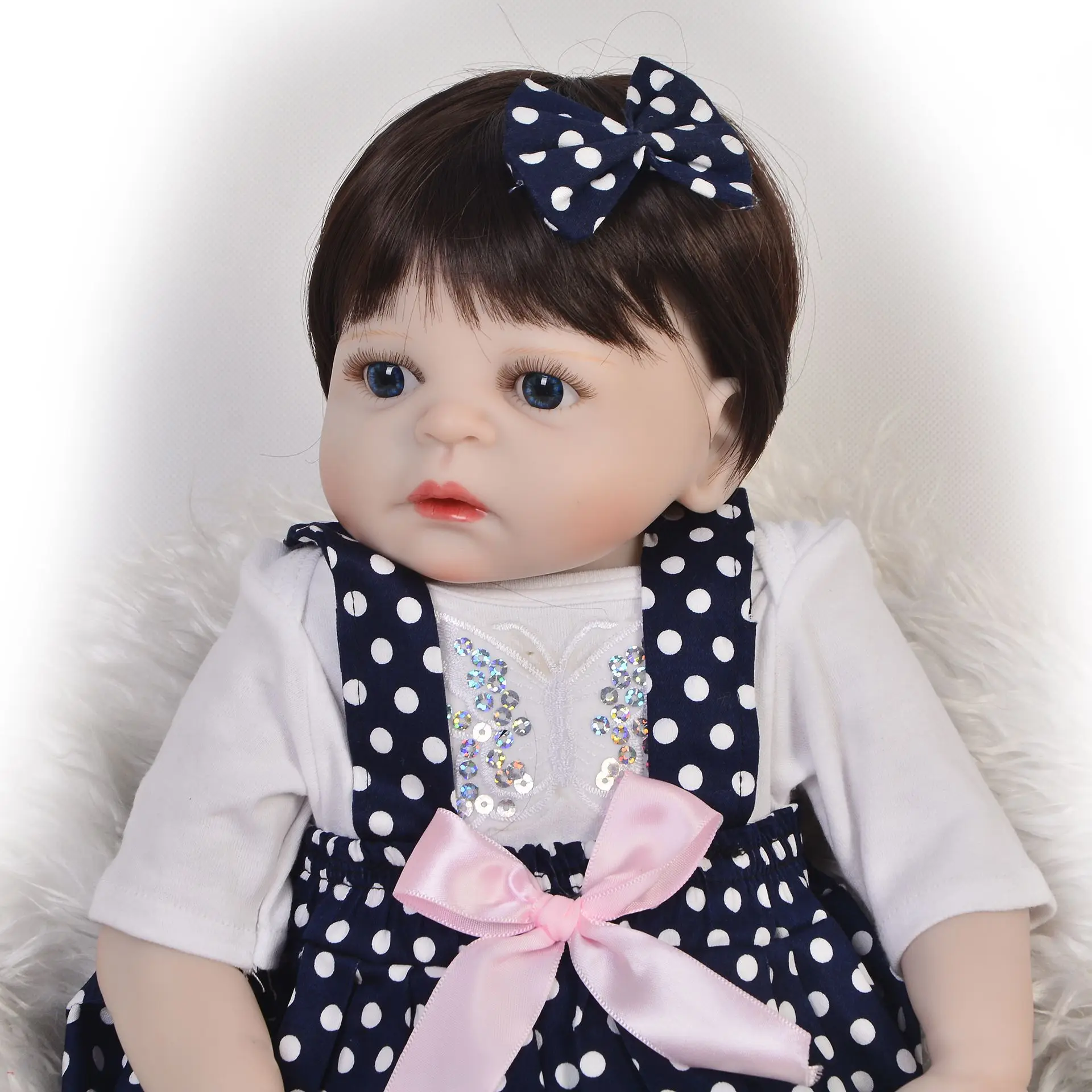  Keiumi 19-Inch All Silica Gel Reborn Baby Doll Reborn Baby GIRL'S Model Infant Safe Non-toxic