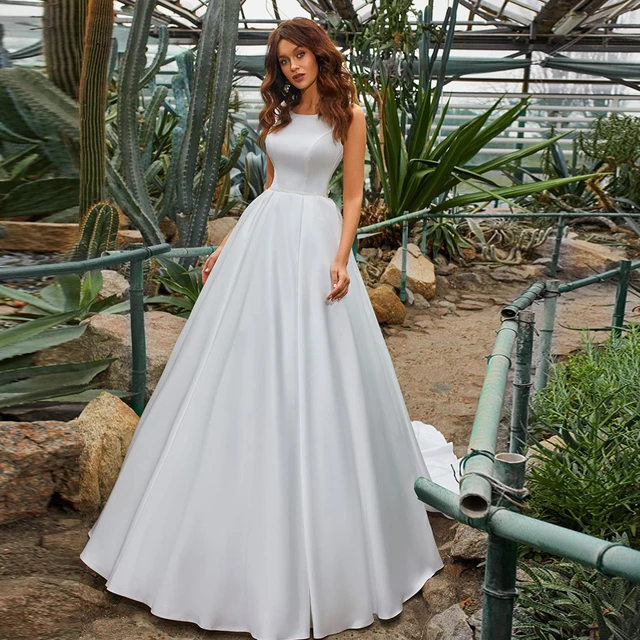 Modest Simple Ivory White Soft Satin Knee Length Bridesmaid Prom or Wedding  Dress - Etsy