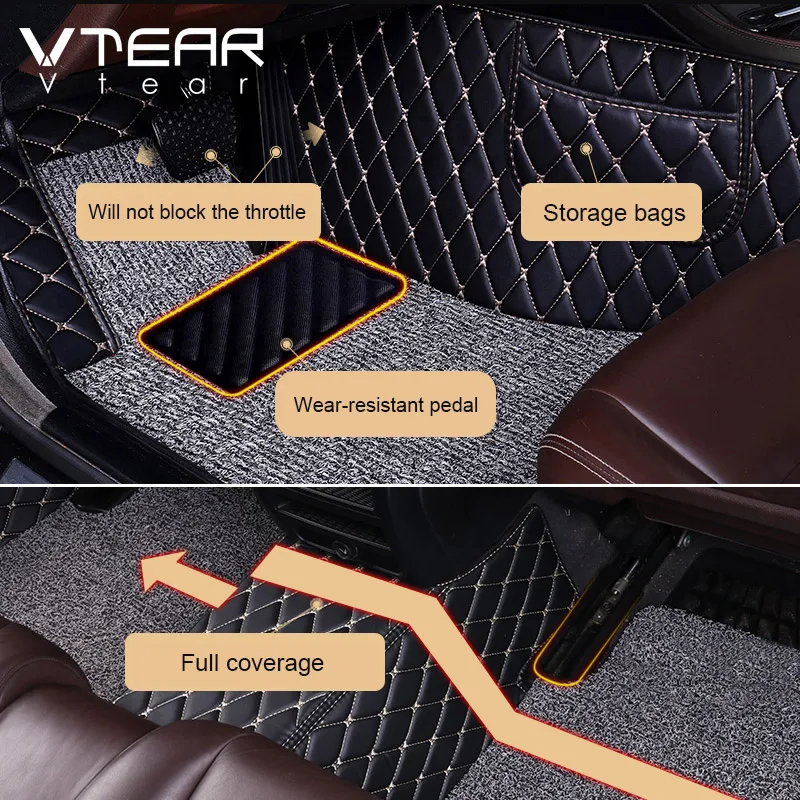 Vtear Tappetino per auto Tappeto interno Pu Tappetino per piedi Tappetini Decorazione Accessori per auto-styling Protezione per Haval Jolion 2023 - Image 4