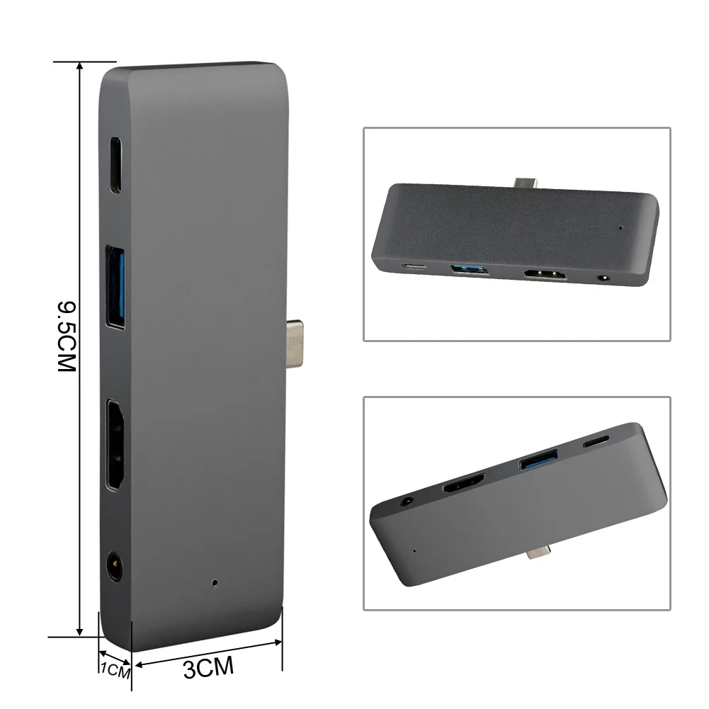 4 в 1 type-c HDMI 4K концентратор-картридер адаптер из алюминиевого сплава аудио адаптер для iPad Pro type-C устройства