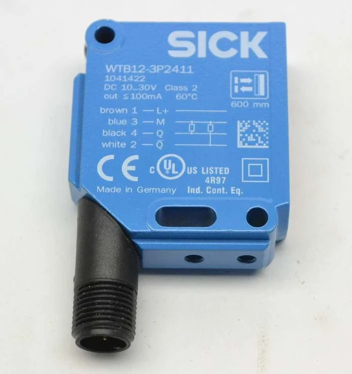 WTB12-3P2411 SICK Background Suppression 10-30V DC 600mm Rectangular Small Photoelectric Sensor for Steel Conveying Line