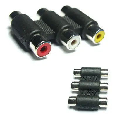 

DHL/EMS 250pcs 3 RCA Female to 3 RCA Female Audio Splitter PLUG-A8