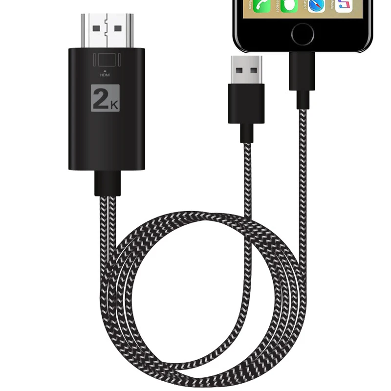 2K 1080P iOS зеркало для экрана телефона подключение к ТВ AV адаптер HDMI видео кабель