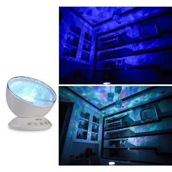 

Ocean Wave Projector light LED Night Light Built In Music Player Remote Control 7 Light Cosmos Star Luminaria For kid Bedroom