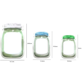 

Mason Jar Bags Reusable Storage Bags, Airtight Freezer Bags Zipper Lock Lunch Bag for Food Travel Home Organization 30