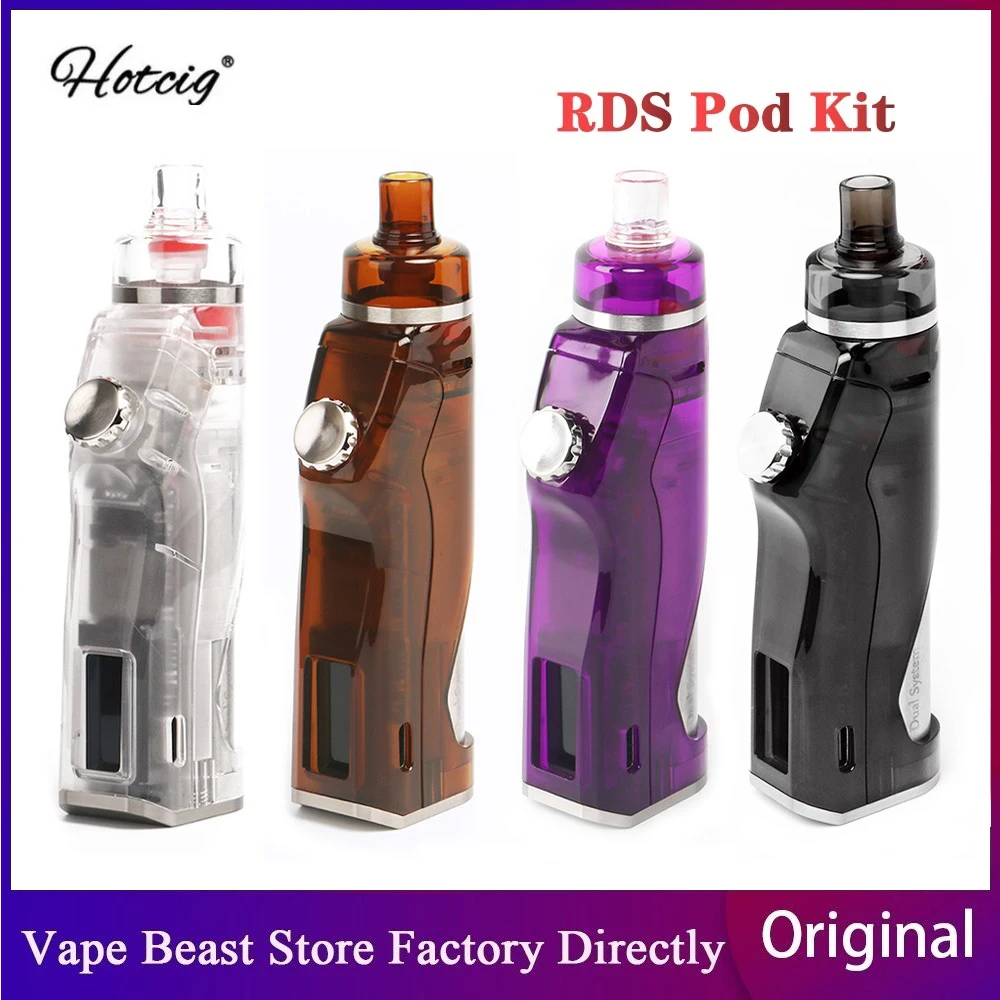Оригинальная новая электронная сигарета Hotcig RDS 80 Вт TC Pod Kit с батареей 18650 без