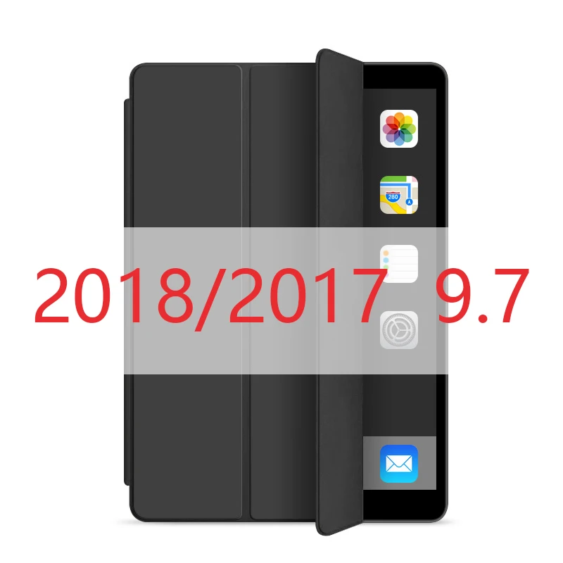 Чехол UTHAI E012 для ipad 9,7 с держателем для ручки, мягкий силиконовый чехол из ТПУ 7-го поколения, может автоматически Засыпать/разбудить чехол - Цвет: iPad-9.7-black