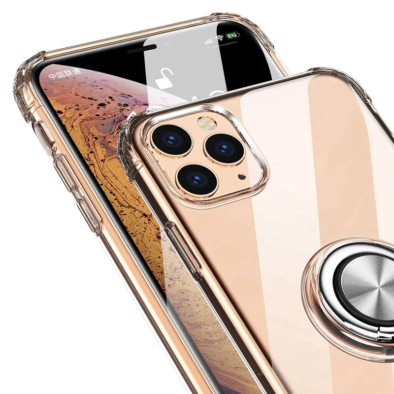 Для Iphone 11 Pro Max Мягкий ТПУ эластичный кольцевой кронштейн мобильный чехол для телефона, мобильный телефон презерватив-6,1 Дюймов прозрачный