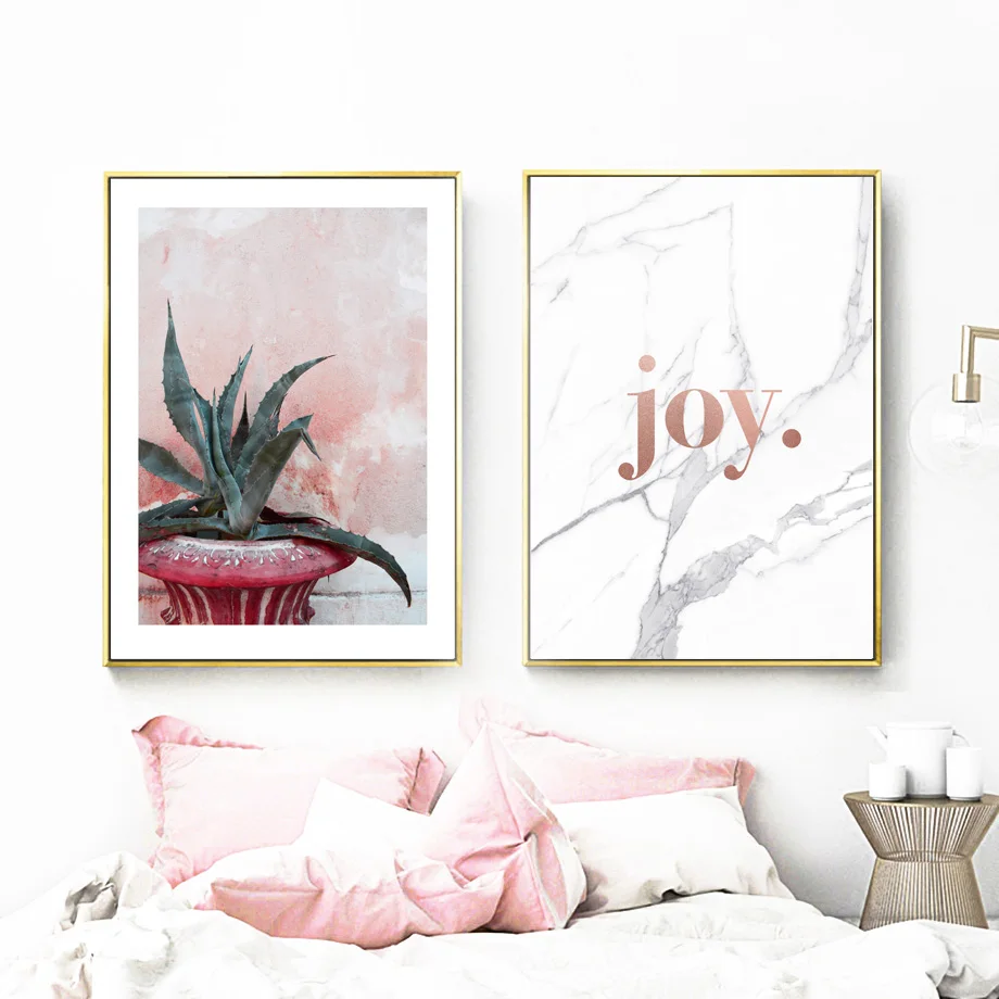 Pink-Door-Aloe-Marble-Joy-Quotes-Wall-Art-Canvas-Painting-Nordic-Posters-And-Prints-Wall-Pictures (1)