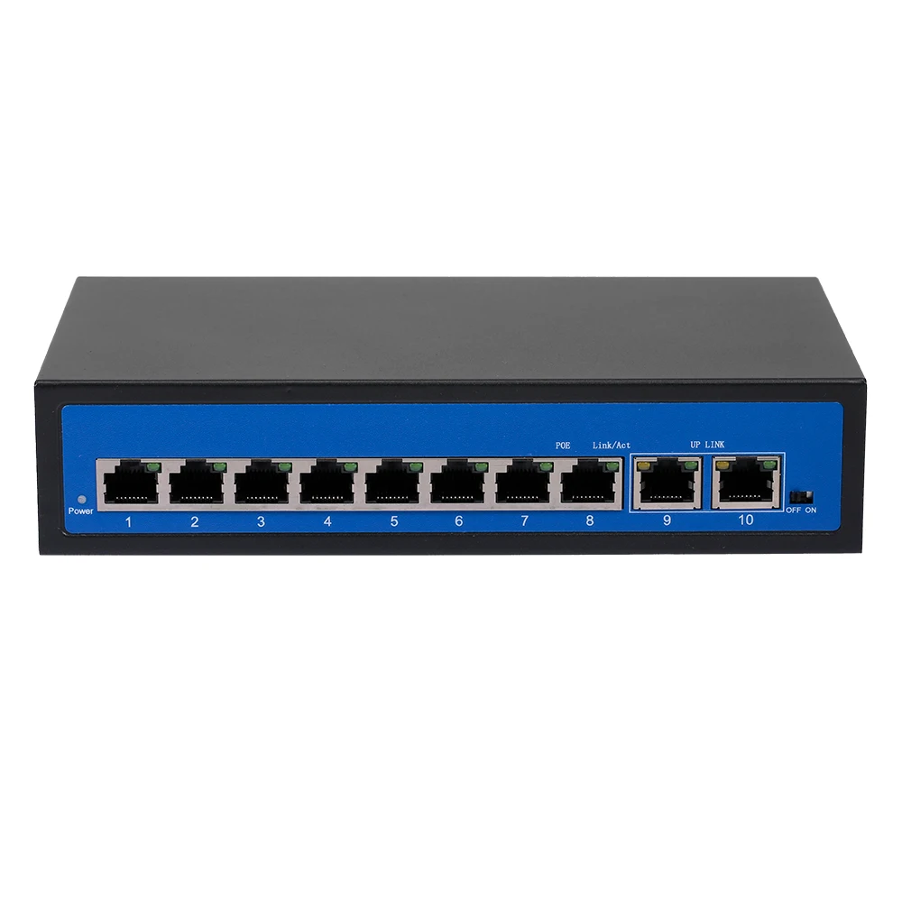 Коммутатор POE 2 порта Ethernet Uplink 0 Гбит/с для IP-камеры беспроводная точка доступа
