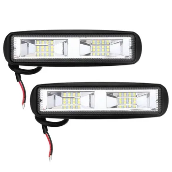 

2X Led Work Lights 6 Inch 96W 12V Driving Strip Spot&Flood Light Bar Suv Offroad