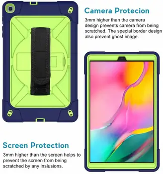 

New 2019 for samsung Tab A T515/T5 Protective Case 10.1 Shell Inch 2019 samsung Tabt PC Case Cover Color Stand C Style Strap