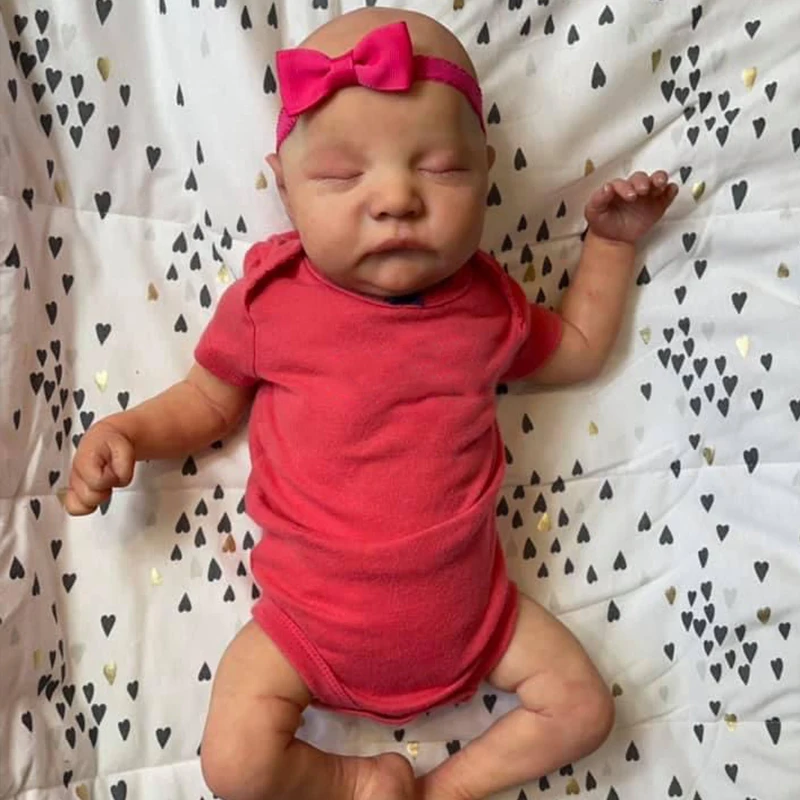 

19 Inch Bebe Reborn Bonecas Sleeping Newborn Silicone Baby Doll Toys Gift Children Holiday Gift Detailed Painting