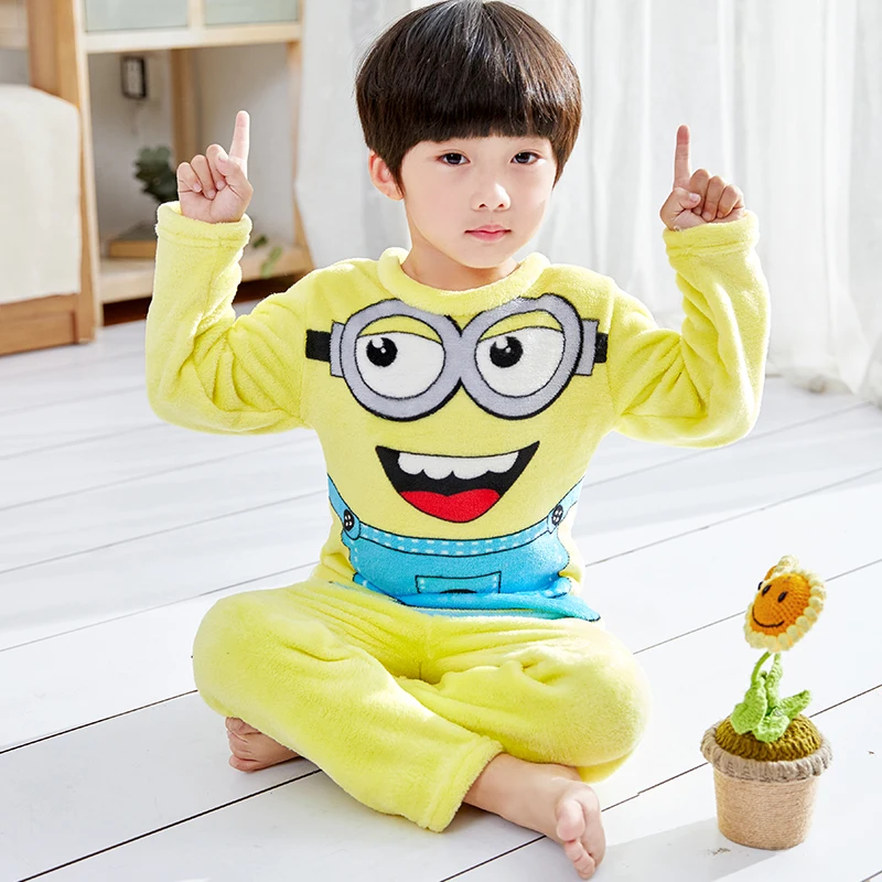 

Christmas Pajamas Baby Autumn Winter Long Sleeve Warm Flannel Sleepwear Set Cute Print Comfort Girl Boy Nightwear Kids Clothing