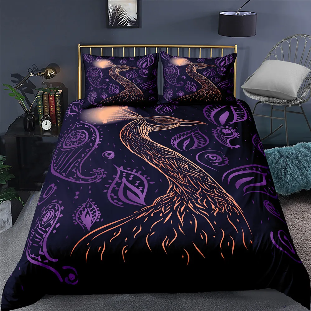 Peacock 3D Printed Bedding Set Duvet Covers Pillowcases Comforter Bedding Set Bedclothes Bed Linen 04