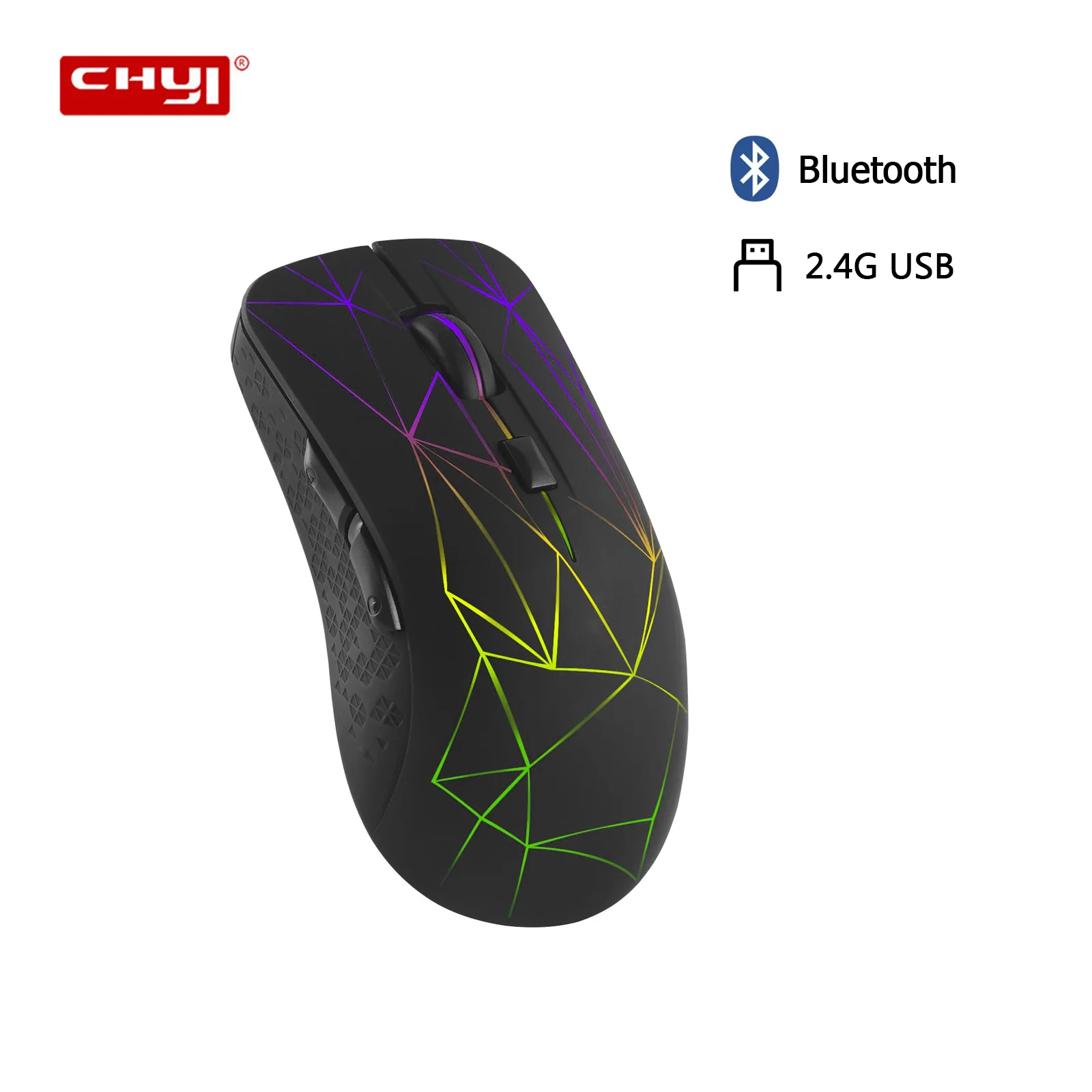 Беспроводная Bluetooth-мышь CHUYI перезаряжаемая яркая Антибликовая игровая мышь для