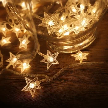 

1.5M/3M LED Star String Fairy Garland String Light Novelty for New Year Christmas Wedding Home Indoor Decoration Battery Powered