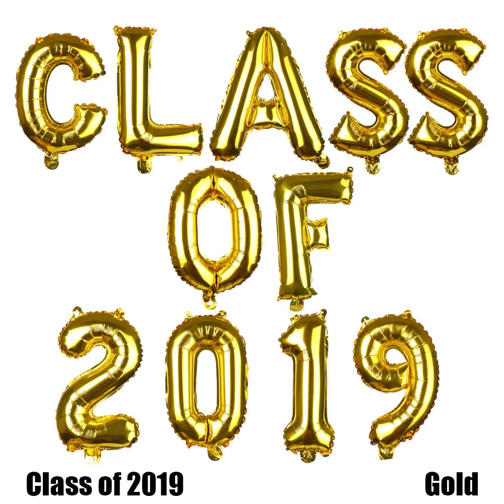 Class of 2019 gold Воздушный шар для выпускного вечера класса надувные шары с буквами Выпускной студена школьного выпускного вечера вечерние декоративный реквизит - Цвет: Class of 2019 gold