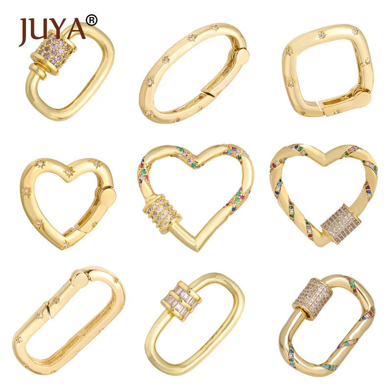 JUYA Jewelry Making Gold Color Clasp CZ Lock Hook Spiral Screw Clasps for DIY Luxury Necklace Bracelet Hand Made Accessories | Украшения и