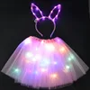 LED Light Tutu Glow Skirt Cat Bunny Ear Crown Headband Glow Neon Party Birthday Gift Led Clothes Wedding Christmas Costume ► Photo 3/6