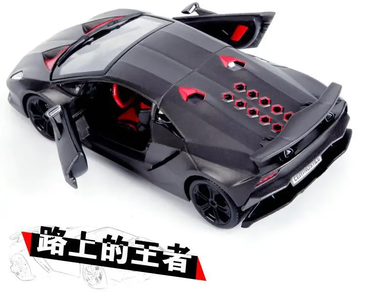 1:24 Высокая литая модель машины модель Lamborghini углеродного волокна серый шестый элемент модель гоночной машины для детей Подарки