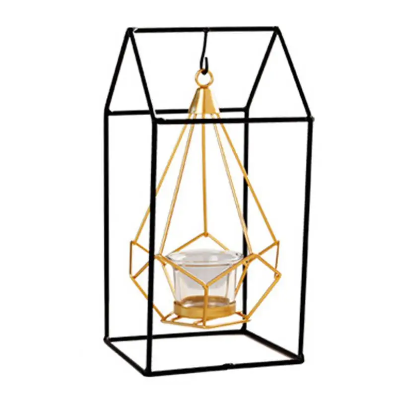 Candlestick D Скандинавские 3d геометрические подсвечники, романтические обеденные подсвечники, железные подсвечники, вечерние, свадебные, для украшения дома LLC065 - Цвет: Candlestick D