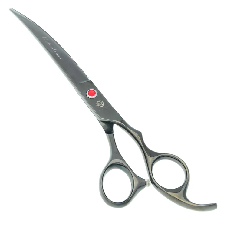 7.0" Professional Pet Grooming Scissors Cat Dog Hair Cutting Scissors Curved Shears Animal Thinning Tesoura Haircut Tool LZS0597