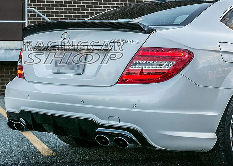 V Style Real Carbon Fiber Trunk Boot Spoiler Wing Lip Fit For Mercedes Benz W204 Coupe 2-Door C200 C250 C300 2012UP