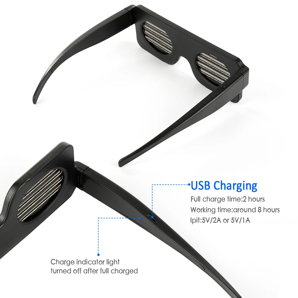 Волшебная быстрая вспышка светодиодные очки для вечеринок USB зарядка светящиеся очки Рождественский концертный DJ электрические слоги очки для вечеринки