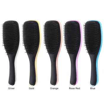 

Women Wet Curly Detangle Hair Brush Comb ABS TPE Electroplate Hair Loss New Design for Salon Hairdressing Styling Tools