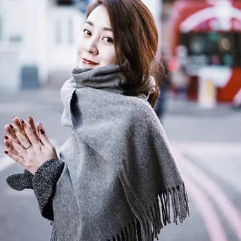 

Casual Shawls 2020 Women Malaysia Cotton Thermal Warm Scarves Printing Button Soft Wrap white
